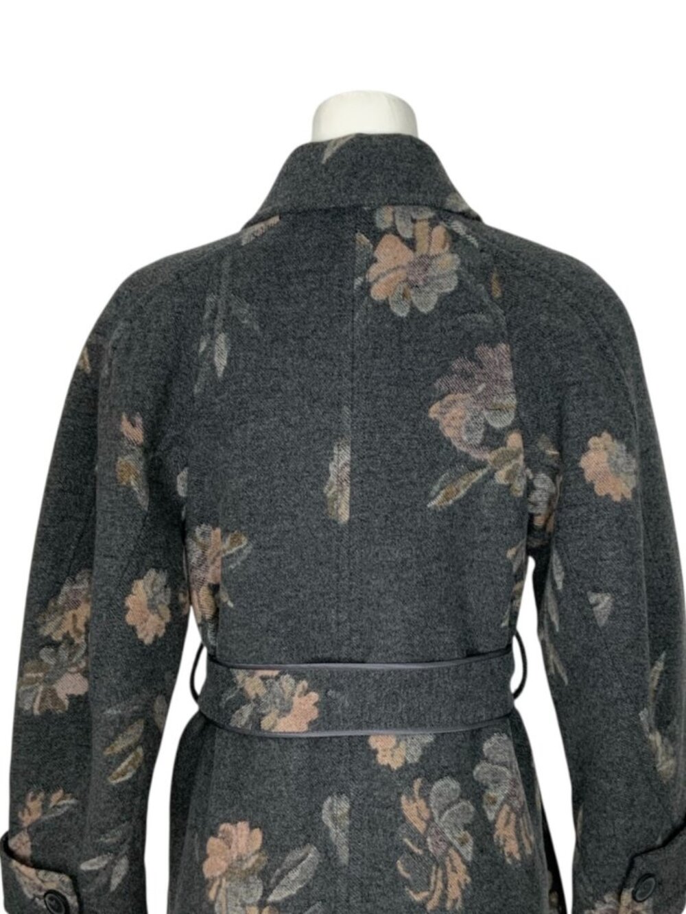 Rebecca Taylor Jacquard Coat 0 Grey Floral Wool Blend - Picture 12 of 16